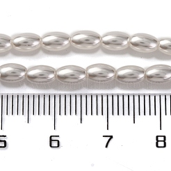 ベーキングペイントパール化ガラスパールビーズ連売り  オーバル  ホワイト  5~6x4mm  穴：0.7mm  約62~70個/連  16''（40センチメートル）&nbsp;PEAR-H019-01C-02