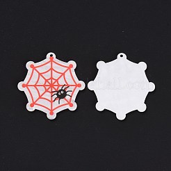 アクリルパーツ  ハロウィン用  クモの巣  トマト  40x40x2mm  穴：1.6mm&nbsp;MACR-M020-02