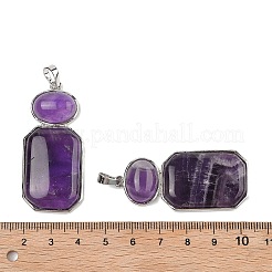 Natural Amethyst Human Body Shaped Pendants&nbsp;G-P552-03P-01