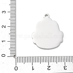 304ステンレスペンダント  ランドセルチャーム  艶出し  ステンレス鋼色  24x20x1.5mm  穴：1.9mm&nbsp;SA-CBAE115-18P