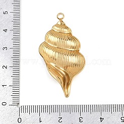 304ステンレスペンダント  イオンプレーティング（ip）  コンクチャーム  ゴールドカラー  45.5x23x6mm  穴：2.5mm&nbsp;STAS-K311-05G