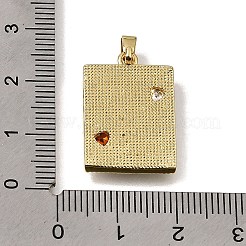 Mother's Day Brass Micro Pave Orange Red Cubic Zirconia Pendants&nbsp;KK-CBAA632-06G