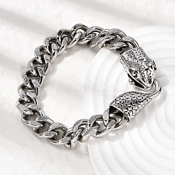 304 Stainless Steel Cuban Link Chains Bracelets for Unisex&nbsp;BJEW-A092-03P