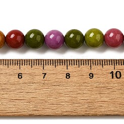 天然の天然翡翠ビーズ連売りを染めた  ラウンド  ミックスカラー  8mm  穴：1.2mm  約23個/連  7.28インチ（18.5cm）&nbsp;G-G021-02B-18