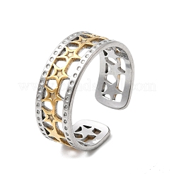 Adjustable 304 Stainless Steel Cuff Rings for Women&nbsp;RJEW-B150-01GP-09