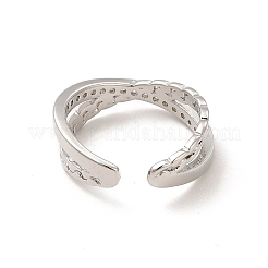 Cubic Zirconia Criss Cross Open Cuff Ring&nbsp;RJEW-A015-05P