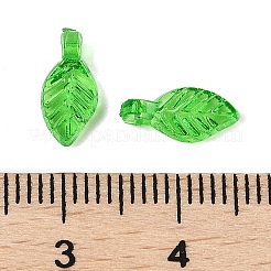 クリアアクリルチャーム  葉のチャーム  ライム  10.5x5x3.5mm  穴：1.2mm&nbsp;TACR-F009-11E