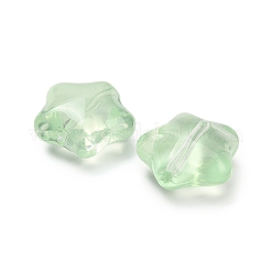 透明ガラスビーズ  スター  薄緑  15~17x16~17.5x8mm  穴：1.2mm  400個/ 1000g&nbsp;GLAA-B029-01C
