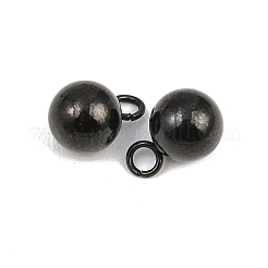304ステンレススチールチャーム  イオンプレーティング（ip）  ラウンド  ブラック  12x8mm  穴：1.8mm&nbsp;STAS-H443-01B