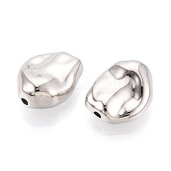 CCBプラスチックビーズ  ナゲット  プラチナ  14.5x12x6.5mm  穴：1.6mm&nbsp;CCB-N006-57P
