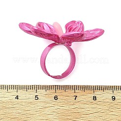 Adjustable Alloy Flower Finger Rings for Women&nbsp;RJEW-B124-01A