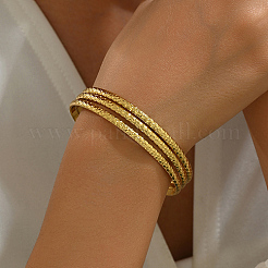 201 Stainless Steel Triple Layer Cuff Bangles&nbsp;RJ3221-1
