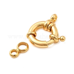真鍮のスプリングリングの留め金  ニッケルフリー  18KGP本金メッキ  14.5x11x4.5mm&nbsp;KK-D407-01G-C