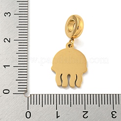 Ion Plating(IP) 304 Stainless Steel Enamel European Dangle Charms&nbsp;STAS-U005-33G-01