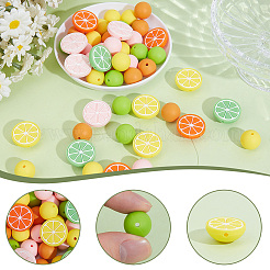 Lemon & Round Food Grade Eco-Friendly Silicone Focal Beads&nbsp;SIL-PA0001-54
