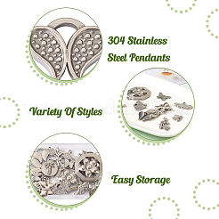 20Pcs 10 Style 304 Stainless Steel Pendants&nbsp;STAS-FW0001-28