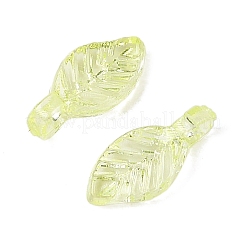 クリアアクリルチャーム  葉のチャーム  黄緑  10.5x5x3.5mm  穴：1.2mm&nbsp;TACR-F009-11A