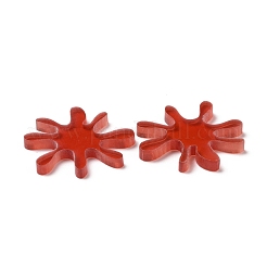 半透明のアクリルカボション  DIYイヤリングアクセサリー用  花  レッド  20x2mm&nbsp;TACR-G033-01A