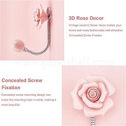 Porcrelain 3D Flower Ceramic Wall Coat Hook&nbsp;FIND-WH0040-63