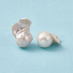 バロック天然ケシパールビーズ  ナゲット  貝殻色  22.5~38.5x17~19x13~16.5mm  穴：0.7mm&nbsp;PEAR-N020-J21