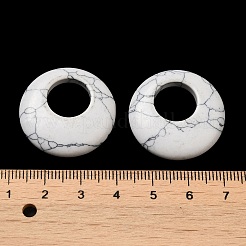 合成グリーンターコイズペンダント  ドーナツ/円盤チャーム  27.5~28x4.5~5.5mm&nbsp;G-T122-76Y