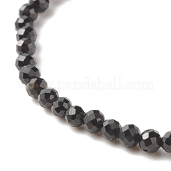 女性用ナチュラルブラックスピネルビーズストレッチブレスレット  ビーズ：4mm  内径：2-1/8インチ（5.5cm）&nbsp;BJEW-JB07420-03