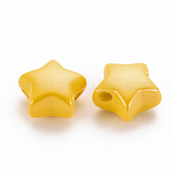 不透明なアクリルビーズ  パールカラーの  スター  ゴールド  20.5x21x12.5mm  穴：3.5mm&nbsp;MACR-S372-02B-81