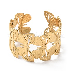 Ion Plating(IP) 304 Stainless Steel Cuff Bangles for Women&nbsp;BJEW-Z078-03G