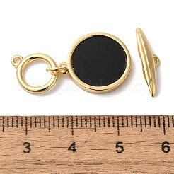 パウア貝の真鍮トグル留め具  カドミウムフリー＆ニッケルフリー＆鉛フリー  スター  18KGP本金メッキ  33~34mm  リング：11.5x9.5x1.5mm  穴：1.2mm  バー：17x4x3mm  穴：1.2mm  ペンダント：16x14x2mm  穴：1mm&nbsp;KK-N254-72G