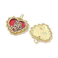 Mother's Day Brass Enamel Pendants&nbsp;KK-G555-15G-01
