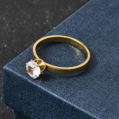 304 Stainless Steel Pave Cubic Zirconia Finger Rings for Women&nbsp;RJEW-B161-02G-01