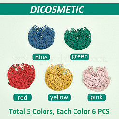 30Pcs 5 Colors 201 Stainless Steel Filigree Joiners Links&nbsp;STAS-DC0008-48