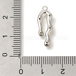 真鍮製マイクロパヴェキュービックジルコニアペンダント  溶岩流体チャーム  プラチナ  21x8x3mm  穴：1.3mm&nbsp;KK-B122-03D-04P