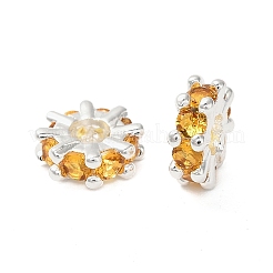 Brass Micro Pave Cubic Zirconia Beads&nbsp;KK-B142-07B-03G