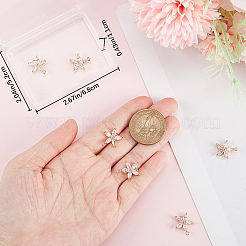 8Pcs Brass Pave Clear Cubic Zirconia Connector Charms&nbsp;ZIRC-BBC0002-25