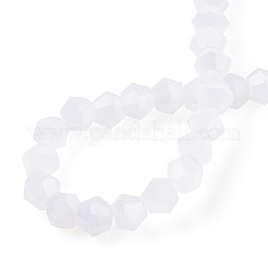 ジェイド風ガラスビーズ連売り  多面カット  双円錐形  雪  2.9~3.3x2.5mm  穴：0.7mm  約135~140個/連  38~40cm&nbsp;EGLA-A039-J2mm-D06