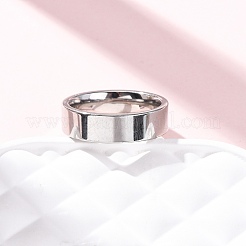 201 Stainless Steel Wide Band Finger Rings&nbsp;RJEW-K252-02D-P