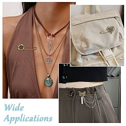 バックパックの服用の20スタイルの合金キルトピン10個。  アンティークブロンズ  混合図形  16~54.5x23~61.5x7~9mm  2個/スタイル&nbsp;JEWB-CJ0003-24