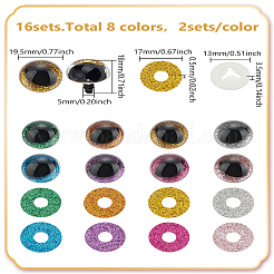 半円形樹脂人形工芸品の目  安全の目  シリコンパッドとスペーサー付き  ミックスカラー  19.5x18mm  ピン：5mm&nbsp;FIND-LP0003-90