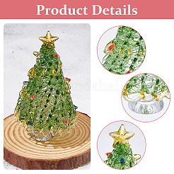 3Pcs 3 Styles Glass Christmas Tree Display Decorations&nbsp;DIY-DC0008-25
