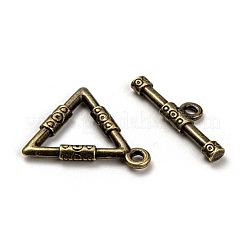 チベット風合金マンテル  三角形  カドミウムフリー＆ニッケルフリー＆鉛フリー  アンティークブロンズ  23x21.5x3mm  穴：2mm&nbsp;TIBE-EA9149Y-AB-FF