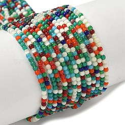 キャッツアイビーズ連売り  ラウンド  カラフル  2mm  穴：0.7mm  約157個/連  14.17~14.57インチ（36~37cm）&nbsp;CE-C007-A07-2mm