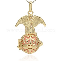 Golden Tone Brass Hollow Round Cage Pendants&nbsp;KK-J242-05G