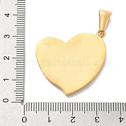 クリスマス イオンプレーティング(IP) 304 ステンレス ペンダント  鹿とサンタクロースのチャームが付いたハート  14KGP本金メッキ  32x30x3mm  穴：8x3mm&nbsp;STAS-Z098-45G