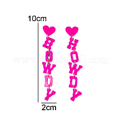 ワードハウディアクリルダングルスタッドピアス  プラチナ  濃いピンク  100x20mm&nbsp;FS-WGBB6AA-02