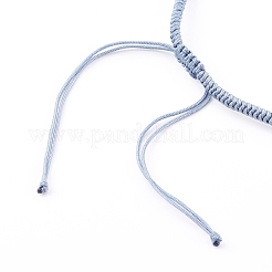 編組ナイロン糸のブレスレット作り  スチールブルー  1-3/8インチ（3.55~5.05cm）&nbsp;AJEW-JB00922-03
