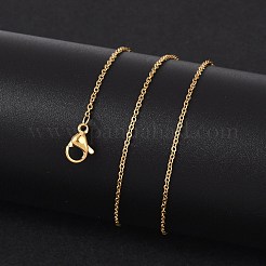 304ステンレススチールアズキチェーンネックレス  カニカン付き  ゴールドカラー  17.7インチ（45cm）  1.3mm&nbsp;X-NJEW-M151-24G