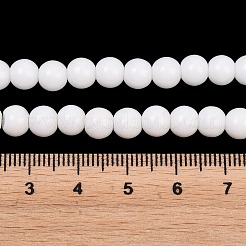 天然なラウンド陶器ビーズ連売り  6.5mm  穴：1mm  約63個/連  15.5インチ&nbsp;PORC-S484-6mm
