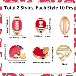 20Pcs 2 Styles Alloy Enamel Beads&nbsp;ENAM-SC0008-24B