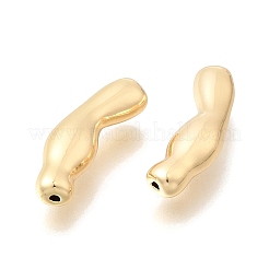 真鍮製のウェーブのカーブチューブビーズ  18KGP本金メッキ  21x6x4mm  穴：1mm&nbsp;KK-N289-11G